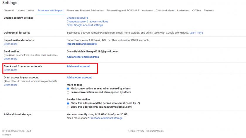 Thiết lập sử dụng Email của bạn trên GMAIL cá nhân có sẵn của bạn