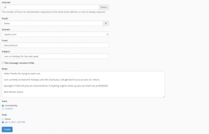 Thiết lập trả lời tự động cho Tài khoản Email của bạn